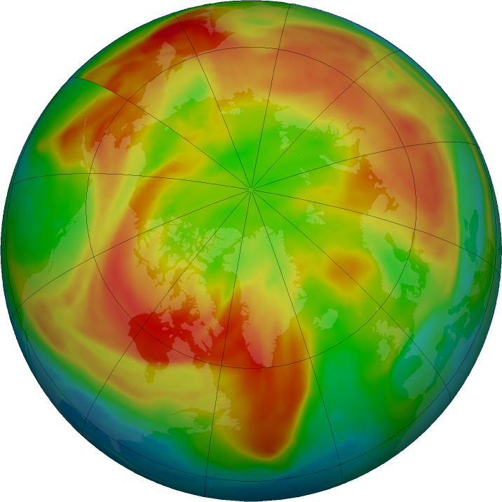 Arctic ozone map for 27 February 2021